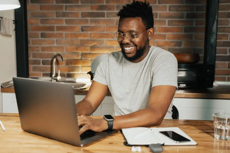 Professional working on a laptop